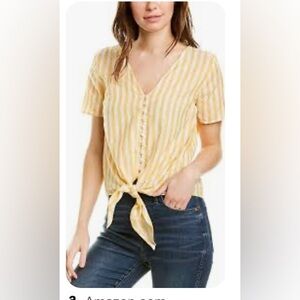 Madewell Agency Tie front Pompano Striped Blouse